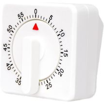 Orologio Da Cucina Meccanico Quadrato Da 60 Minuti, Timer Da Chef - Bianco