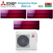 Trial Split Inverter Aire Acondicionado Serie Kirigamine Estilo Msz-ln 9+9+9 Con Mxz-3f54vf Rojo Rubí R-32 Wi-fi Integrado Color Rojo 9000+9000 - 