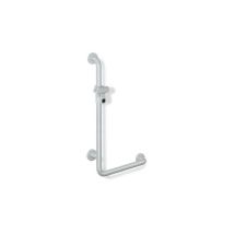 Hewi - Serie 801 Tirador De Apoyo En Ángulo Perpendicular 1100 Mm Con Soporte De Ducha Blanco Puro