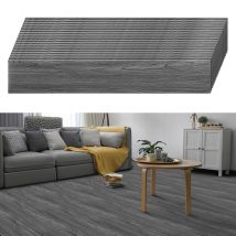 Swanew Pavimento Pvc Di Design, Strisce Viniliche Autoadesive, Pavimento Vinilico Deluxe, 91,5 Cm X 15,2 Cm X 2 Mm, 18 Pezzi 2,51 M² Legno Scuro