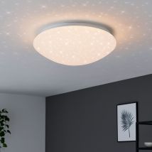 Led Deckenleuchte Sterneneffekt Badezimmer Deckenlampe Ip44 Badleuchte Dimmbar Über Cct Schaltung, Metall Weiß, 18w 1600lm Warm-neutralweiß, Dxh 
