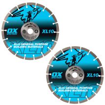 Ox Trade Xl-10 230mm Segmented Diamond Blade Twin Pack 230/22.23mm X2-xl10-230