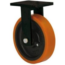 Rueda fija 250 mm – Acero y poliuretano – Capacidad de carga 1500 kg – Ideal para transporte logístico y maquinaria pesada