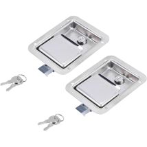 Kcvv - Pestillo De Resorte De Paleta De Acero Inoxidable Con Cerradura Y Llave (paquete De 2) - Manija Empotrada Para Puertas De Casas Rodantes Y 