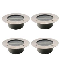 Focos Solares Para Jardín Y Césped Con 3 Led, Impermeables Ip65, Luz Blanca Fría, Paquete De 4