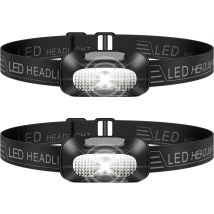 Lampada Frontale A Led, Confezione Da 2, Torcia Frontale Leggera Ricaricabile Tramite Usb, Potenti Lampade Frontali Impermeabili Per Il Campeggio