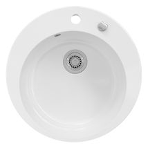 Bergstroem - Lavello Cucina 1 Vasca Valencia, Bianco, 50.5 X 50.5 Cm Rotondo, Bergström