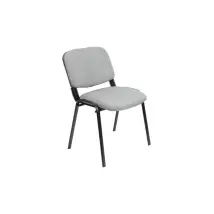 BellaHome – sedia da ufficio Daisy grigia 40x45x40 cm – portata massima 120 kg – struttura nera – tessuto