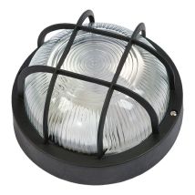 Applique - Plafoniera Da Esterno Tonda Con Griglia Green Light Efesto Ip44 E27 Bianca