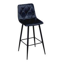 WS Design – Sgabello Velvet Nero in velluto – Altezza seduta 75 cm – 105 cm – 3.5 kg – Imbottito