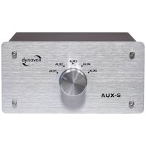 Dynavox – Switch audio RCA in metallo argento – 5 ingressi RCA, 1 uscita RCA – 145mm x 210mm x 75mm