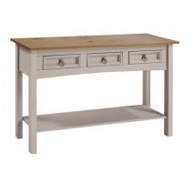 Mercers Furniture - Corona Grey Wax 3 Drawer Console Table