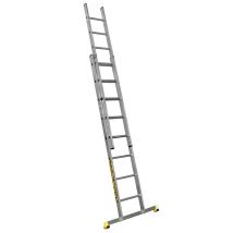Centaur Schiebeleiter Aluminium 4,15 m – Max. Zugangshöhe 5,05 m – Gewicht 9,40 kg – Rutschfeste Kufen