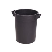 Ics - Bidone In Plastica Per Spazzatura Con Manici Nero - 75 Lt. - Ø44 Cm. - H63 Cm.