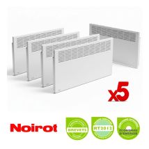 Lot De 5 Radiateurs Chauffage Électrique À Inertie Noirot Moby Fp 2000w Blanc Fil Pilote 6 Ordres