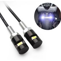 Lot De 2 Feux De Plaque D'Immatriculation, Étiquette D'Immatriculation À Vis, Ampoule Led Blanche 12 V, Étanche/anti-pluie, Support De Lumière En 