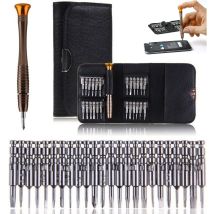 Zqyrlar - Mini-präzisionsschraubendreher, 25-in-1 Präzisions-schraubendreher-set, Reparaturwerkzeuge, Schraubendreher-werkzeug-set, Ledertasche Für 