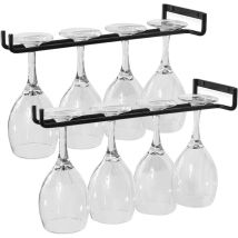 Weinglashalter, 2er-set Stielglashalter Mit Schrauben, Hängender, Robuster Metall-weinglasständer Für 4 Gläser, Geeignet Für Küche, Bar, Restaurant, 