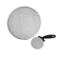 Set Teglia per Pizza Forata e Rotella – 2 Pezzi – Alluminio e Acciaio Inossidabile – FACKELMANN PROFESSIONAL