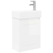 Vidaxl Bathroom Vanity Unit With Tap High Gloss White