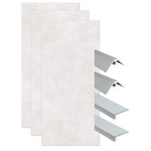Ondee Zen - Pack Montage 3 Panneaux Muraux En Niche - Terrazzo 120 Cm - Profilés Chromés