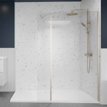 Merlyn 8mm Brushed Nickel Wetroom Shower Screen Swivel Return Panel 300mm
