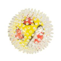 Pelota de goma para perros – 8.6 cm – Juguete interactivo con emoticonos – Higiene dental