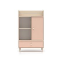 Petits-meubles - Biblioteca 1 Puerta 1 Cajón Alycia Beige Y Rosa