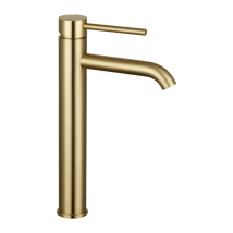 Grifo De Lavabo Elevado Ortence Pvd Latón Cepillado Oro