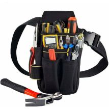Costjj - Sac À Outils Ceinture Professionnel, 25,5 X 12,5 X 3 Cm, Noir, 14 Poches, Matériau Épaississement Double Couche Étanche 900d Oxford, Pour 