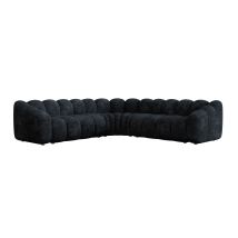 Mobilier Deco – Canapé D'Angle Réversible Xl En Tissu Noir – Assise Profonde Et Dossier Moelleux – Design Moderne Pour Salon Spacieux