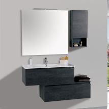Mobile Da Bagno Sospeso 100cm Pensile P18cm Mazzoni Boston 15 Antracite