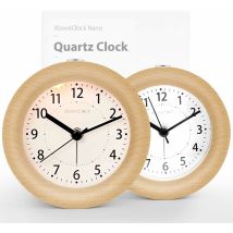 Battery Operated Morning Alarm Clock,non-ticking Silent Luminous Travel Analogue Wooden Alarm Clock With Snooze Function,needle Clock Rising Sound 