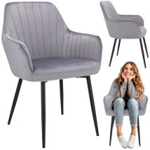 Cora Stuhl – Grau – Velours – Metallbeine – 82 cm Höhe – 56 cm Breite – 61 cm Tiefe – 120 kg Tragkraft