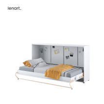 Cama Abatible Lenart Concept Pro Cp06 90x200 Horizontal Blanco Brillante