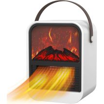 Mini Energy Saving Fan Heater, Electric Fireplace Effect Heater Fan Space Heater 1500w For Living Room Bedroom Bathroom