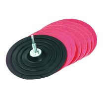 Tivoly • 9 Pezzi • Platorello Auto-afferrante Per Trapano E Montaggio • Gomma • Ø125mm • Asta Ø8mm • 8 Dischi Abrasivi