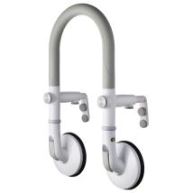 Badewannen-Einstiegshilfe Premium – weiß/grau – ABS, Edelstahl, Naturkautschuk – max. 120 kg – 46 cm Höhe – rutschhemmend