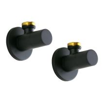 Sphera Docce E Accessori - Paire De Robinets Couleur Noir Mat Pour Le Raccordement De Mitigeurs Modèle Rond Sphera Noir Mat