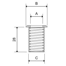 Cerradura de resorte antipolvo – 20x32x24 mm – Latón – Acero inoxidable – 847520