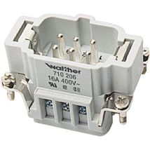 Walther Stifteinsatz Schraubanschluss 6-polig 16A 500V 0,5-2,5mm² Thermoplast Silber 500 Steckzyklen