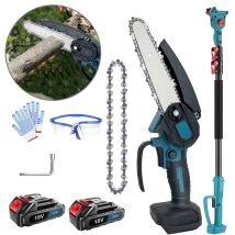 Tronçonneuse Électrique 18v 6" Avec Guide Allongé – Kit Compact Incl. 2 Batteries 3.0ah