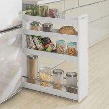 White 4 Tiers Slide Out Storage Tower Rack On Wheels,nsr01-w - Sobuy