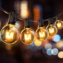 7.62m 25+2 Bulb String Lights For Outdoor And Indoor Use, G40 Outdoor String Lights, Ip65 Connectable Christmas String Lights For Garden, Pergola, 