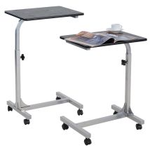 Meubles Cosy Lot De 2 Tables D'Appoint Réglables En Hauteur Pour Ordinateur Portable - Avec 4 Roulettes Verrouillables - Pour Salon, Bureau, Chambre À