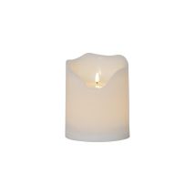 Star Trading - Kerze Flamme Grand, Stumpenkerze, Weiß, Led, Timer, Warmweiß, Außenbereich, 20 Cm