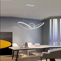 Vetrineinrete - Lampadario Led Moderno Bianco Lampada A Sospensione 38 Watt Luce Calda 3000k Arredamento