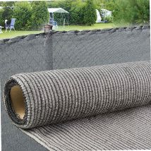 Grauer Sichtschutz – 1 x 5 m – Polyethylen – 80% Opazität – UV-Schutz – Verstärkte Kanten