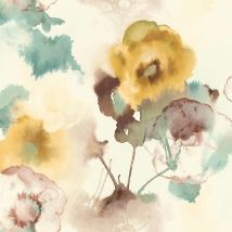 Wallquest - Watercolour Painted Flowers Wallpaper Stylish Acrylic Coated Paper