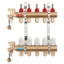 Collettore A 3 Vie Con Valvole Termostatiche E Flussimetri, Standard
